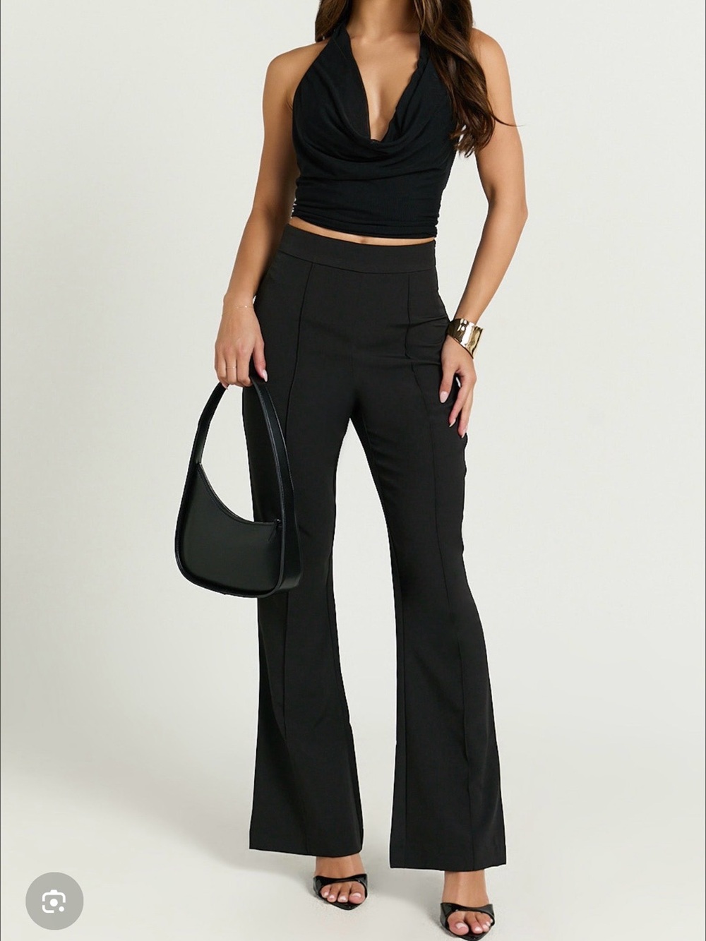 Showpo Black High-Rise Flare Pants